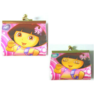 NEW DORA Explorer Kiss Lock Childrens COIN PURSE Lenticular Eyes Move Open Shut